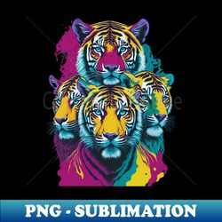 tie-dye-pattern siberian tigers - exclusive png sublimation download - revolutionize your designs