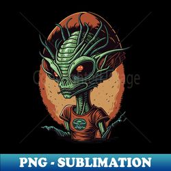 Galactic Illumination Alien - High-Quality PNG Sublimation Download - Enhance Your Apparel with Stunning Detail