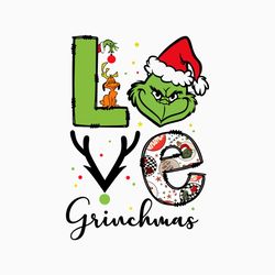 Love Grinchmas Funny Christmas Santa Claus PNG Download