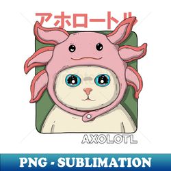Axolotl Neko - Decorative Sublimation PNG File - Enhance Your Apparel with Stunning Detail