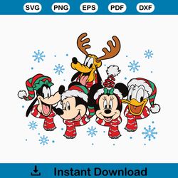 Mickey And Friend Disney Christmas Matching SVG Cricut Files