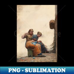 Mending the Nets by Winslow Homer - High-Quality PNG Sublimation Download - Create with Confidence