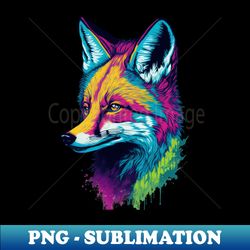 tie-dye-pattern fox - premium sublimation digital download - fashionable and fearless