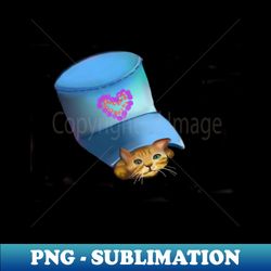 blue hat kitten - exclusive sublimation digital file - vibrant and eye-catching typography