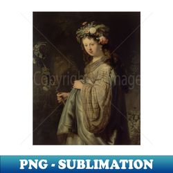 Flora by Rembrandt - Decorative Sublimation PNG File - Enhance Your Apparel with Stunning Detail