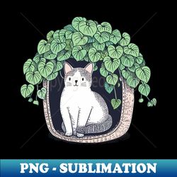 Cat Plant House - Stylish Sublimation Digital Download - Perfect for Sublimation Art