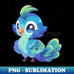 Chibi style peacock bird - Artistic Sublimation Digital File - Transform Your Sublimation Creations