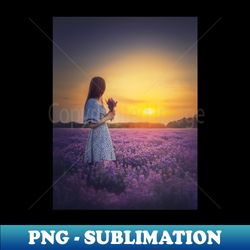 young woman in lavender field - Decorative Sublimation PNG File - Transform Your Sublimation Creations