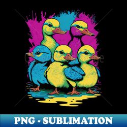 tie-dye-pattern ducks - special edition sublimation png file - bold & eye-catching