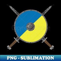 ukrainian viking shield with crossed swords - exclusive sublimation digital file - vibrant and eye-catching typography
