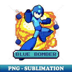 Blue Bomber Pixel - Creative Sublimation PNG Download - Perfect for Creative Projects