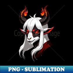 Fiery-eyed Demon Goat A Detailed Illustration of Sinister Power - Aesthetic Sublimation Digital File - Capture Imagination with Every Detail