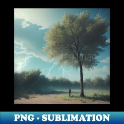 Dreamy Landscape Under the Tree - Modern Sublimation PNG File - Perfect for Sublimation Art