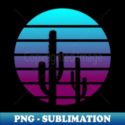 Retro Cactus Sunset - Digital Sublimation Download File - Capture Imagination with Every Detail