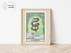 Slytherin, Hogwarts House, Tarot Card, Downloadable print, Printable illustration, Poster,  Wall art.jpg