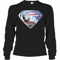 Superman Los Angeles Raiders And Los Angeles Dodgers American Flag Long Sleeve T-Shirt
