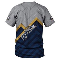 Milwaukee Brewers T-Shirt 3D All Over Print Custom 3D Graphic Printed 3D T-Shirt 3D All Over Print All Over Print Tee Fo