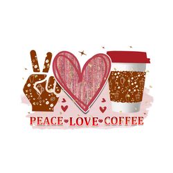 Peace Love Coffee PNG Cutting File Download