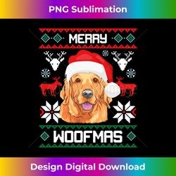 Golden Retriever Gift For Merry Christmas Woofmas Clothes Long Sl - Sublimation-Optimized PNG File - Striking & Memorable Impressions