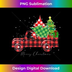 Womens Merry Xmas Leopard Buffalo Truck Tree Red Plaid V-Ne - Classic Sublimation PNG File - Elevate Your Style with Intricate Details