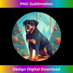 Rottweiler Dog with Xmas Elements, Dog Lover Long Sl - Deluxe PNG Sublimation Download - Pioneer New Aesthetic Frontiers