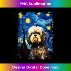 Lhasa Apso Dog Starry Night Painting Dog Mom Dad Tank - Classic Sublimation PNG File - Ideal for Imaginative Endeavors