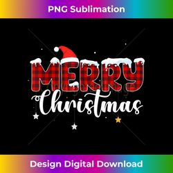 Merry Christmas Red Plaid Santa Hat Xmas Family Matc - Bespoke Sublimation Digital File - Enhance Your Art with a Dash of Spice