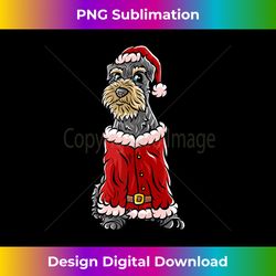 Miniature Schnauzer Santa Claus Hat Merry Christmas Dog Tank - Futuristic PNG Sublimation File - Pioneer New Aesthetic Frontiers