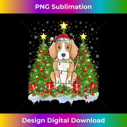 Lighting Xmas Tree Decoration Santa Foxhound Dog Christmas Tank - Sleek Sublimation PNG Download - Channel Your Creative Rebel