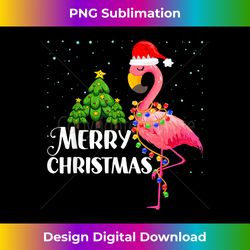 Merry Christmas Funny Xmas Tree Flamingo Santa Hat Chris - Bespoke Sublimation Digital File - Channel Your Creative Rebel