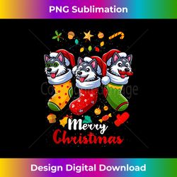 Husky Santa Claus Christmas Stocking Dog X-Mas Dogs Tank - Urban Sublimation PNG Design - Immerse in Creativity with Every Design