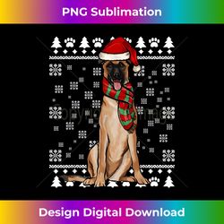 Belgian Malinoi Dog Santa Hat Xmas Ugly Chris - Luxe Sublimation PNG Download - Elevate Your Style with Intricate Details