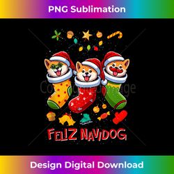 Akita Inu Santa Claus Christmas Stocking Dog X-Mas Dogs Tank T - Sublimation-Optimized PNG File - Craft with Boldness and Assurance