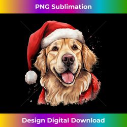 Beautifful Golden Retriever Christmas Watercolor Portrait Tank T - Vibrant Sublimation Digital Download - Elevate Your Style with Intricate Details