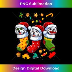 Maltese Santa Claus Christmas Stocking Dog X-Mas Dogs Tank - Edgy Sublimation Digital File - Rapidly Innovate Your Artistic Vision