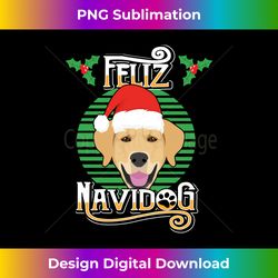 Feliz Navidog Golden Retriever Dog Santa Hat Funny Christmas Long Sl - Contemporary PNG Sublimation Design - Rapidly Innovate Your Artistic Vision