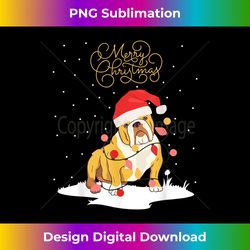 English Bulldog Merry Christmas Xmas Bulldog Christmas - Futuristic PNG Sublimation File - Lively and Captivating Visuals