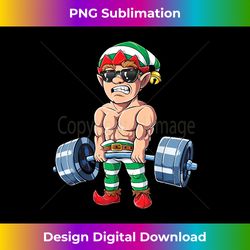 Elf Weightlifting Christmas Fitness Gym Deadlift Xmas - Futuristic PNG Sublimation File - Lively and Captivating Visuals