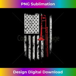 AMERICAN FLAG TROMBONE PLAYER LONG SLEEVE T SH - Bespoke Sublimation Digital File - Customize with Flair