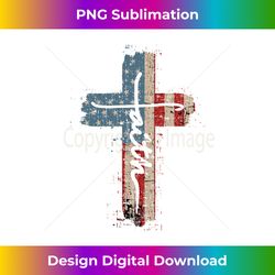 faith american flag cross vintage distressed american flag long slee - futuristic png sublimation file - customize with flair