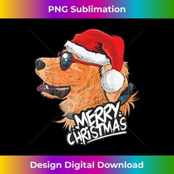 Golden Retriever Dog Santa Hat Xmas Pajama Merry Chris - Contemporary PNG Sublimation Design - Channel Your Creative Rebel