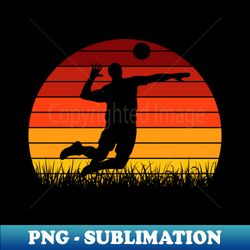 Travel back in time with beach volleyball - Retro Sunsets shirt featuring a player - Signature Sublimation PNG File - Revolutionize Your Designs