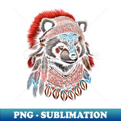 Red panda Indian Chief - PNG Transparent Sublimation Design - Fashionable and Fearless