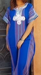 Moroccan caftan with stripes, bohemian clothing for women, North african caftan