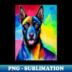 Belgian Malinois Colorful Portrait - Trendy Sublimation Digital Download - Bold & Eye-catching