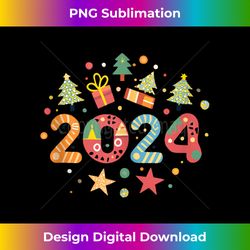 Happy New Year 2024 Hello 2024 Funny Party Family Christmas Tank To - Deluxe PNG Sublimation Download - Channel Your Creative Rebel