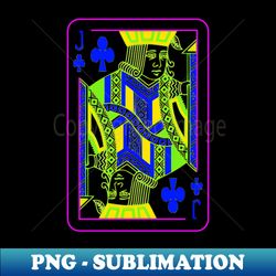 Jack of Clubs Bright Mode - PNG Transparent Digital Download File for Sublimation - Vibrant and Eye-Catching Typography