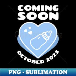 baby announcement feeding bottle october 2023 - decorative sublimation png file - perfect for personalization