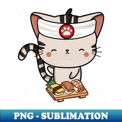 Sushi Chef Tabby Cat - Stylish Sublimation Digital Download - Bring Your Designs to Life