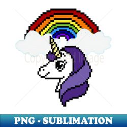 UNICORN RAINBOW - pixel art - Retro PNG Sublimation Digital Download - Enhance Your Apparel with Stunning Detail